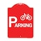 Signmission Designer Series Bicycle Parking W/ Graphic, Red & White Aluminum Sign, 18" x 24", RW-1824-24325 A-DES-RW-1824-24325 - alternate 1